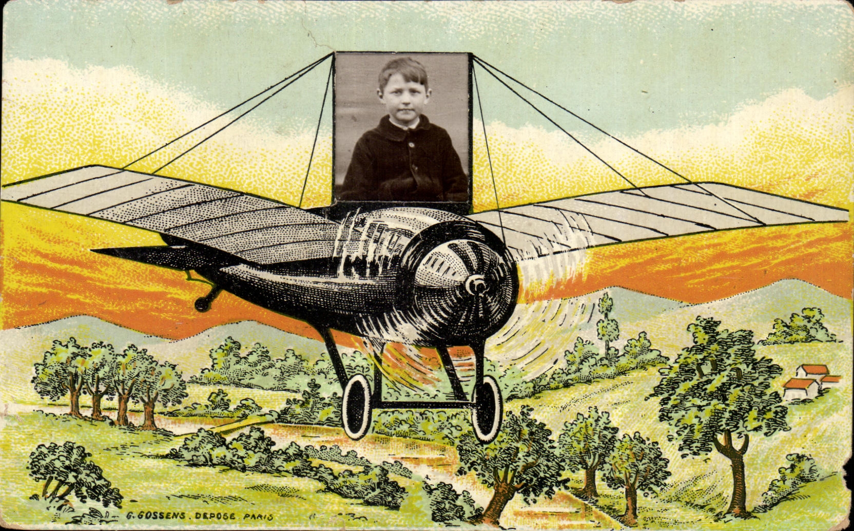 CPA Avion enfant 