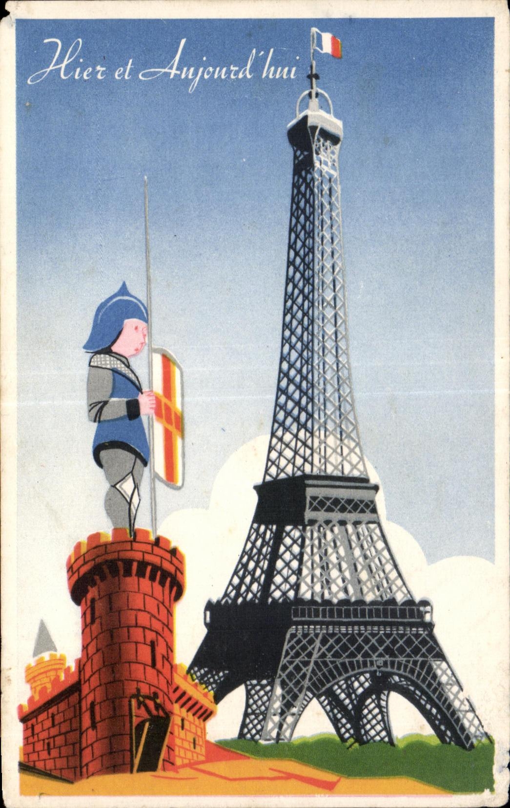 CPA Eiffel Tower Fantasy