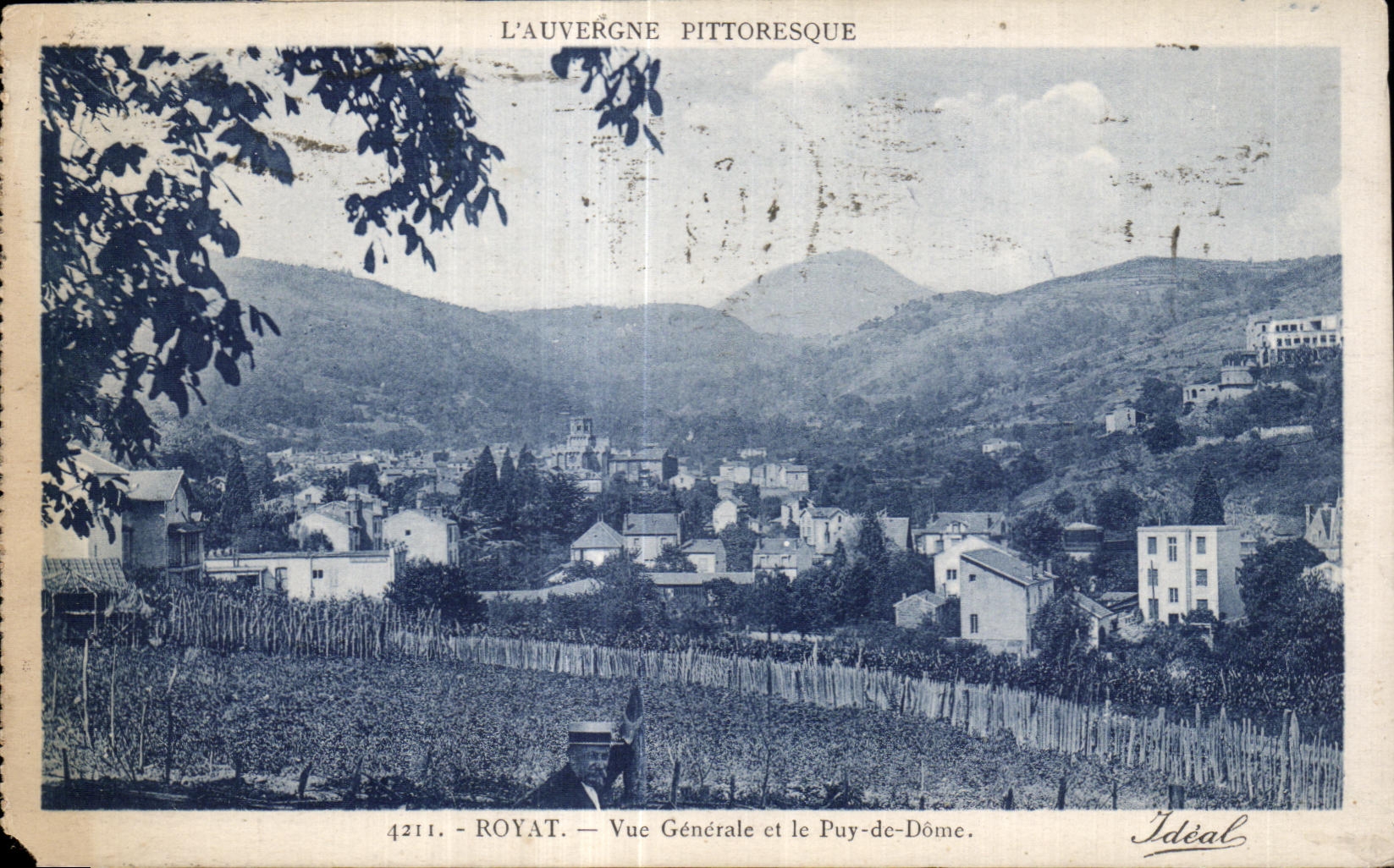 Royat les Bains - View and Puy de Dome - CPA