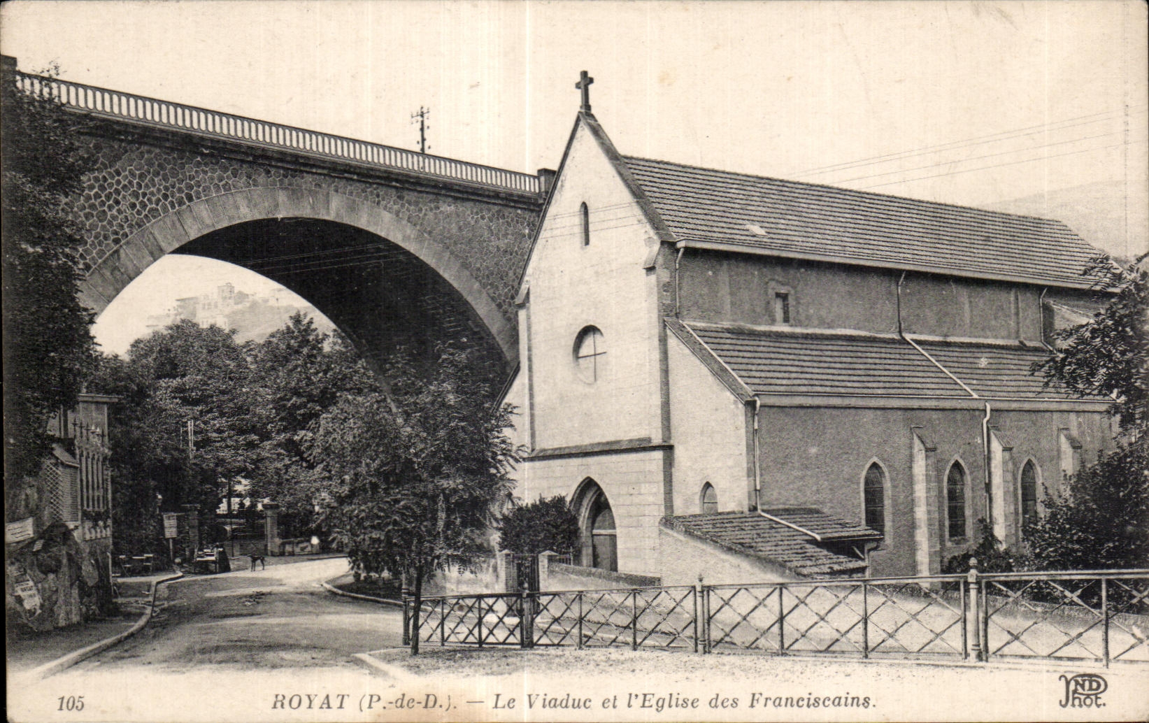 Royat les Bains - the Viaduct and Church of Franciscains - CPA