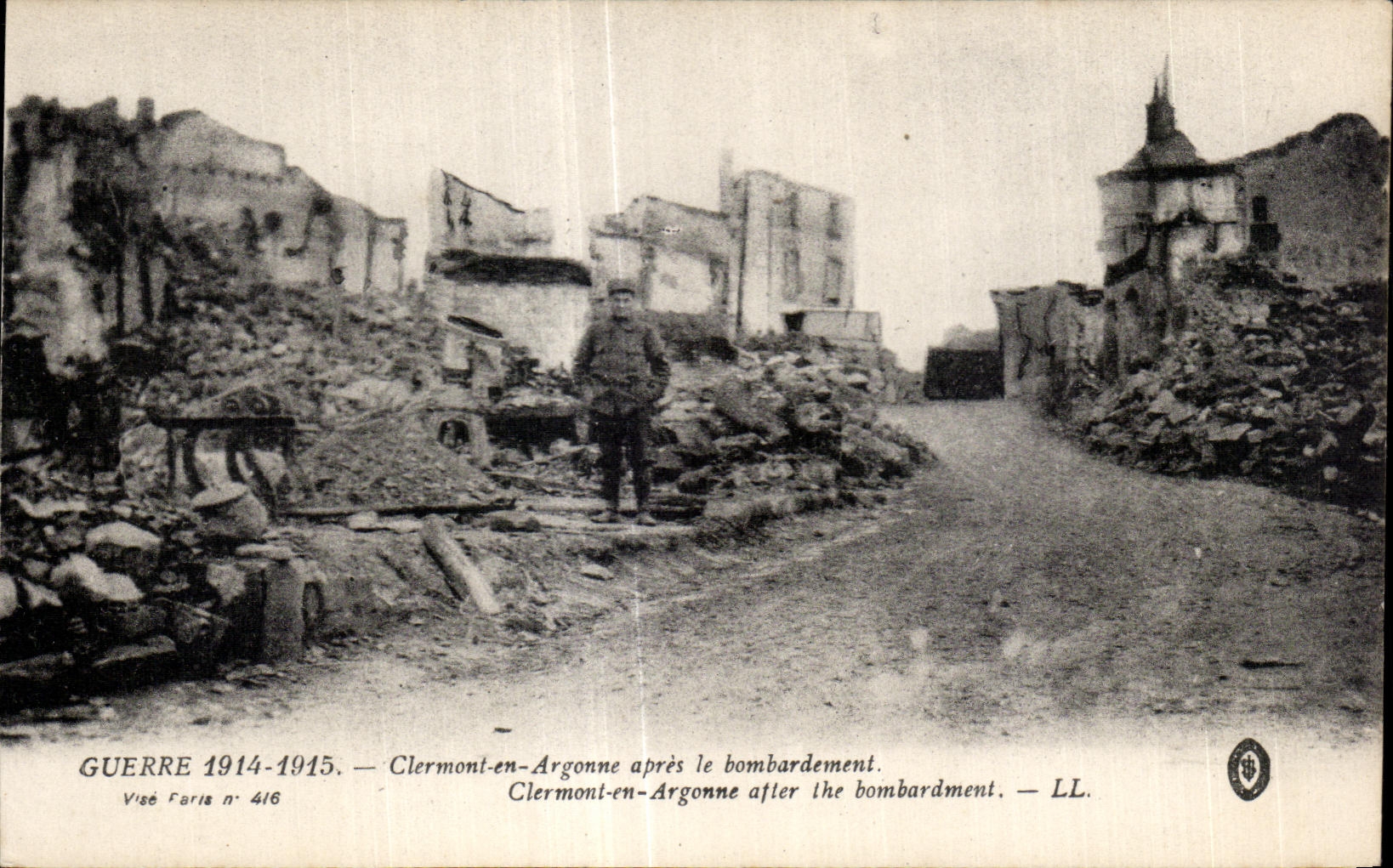 CPA Clermont War in Argonne Clermont in Argonne after the Clermont bombardment in Argonne after the bambardment L