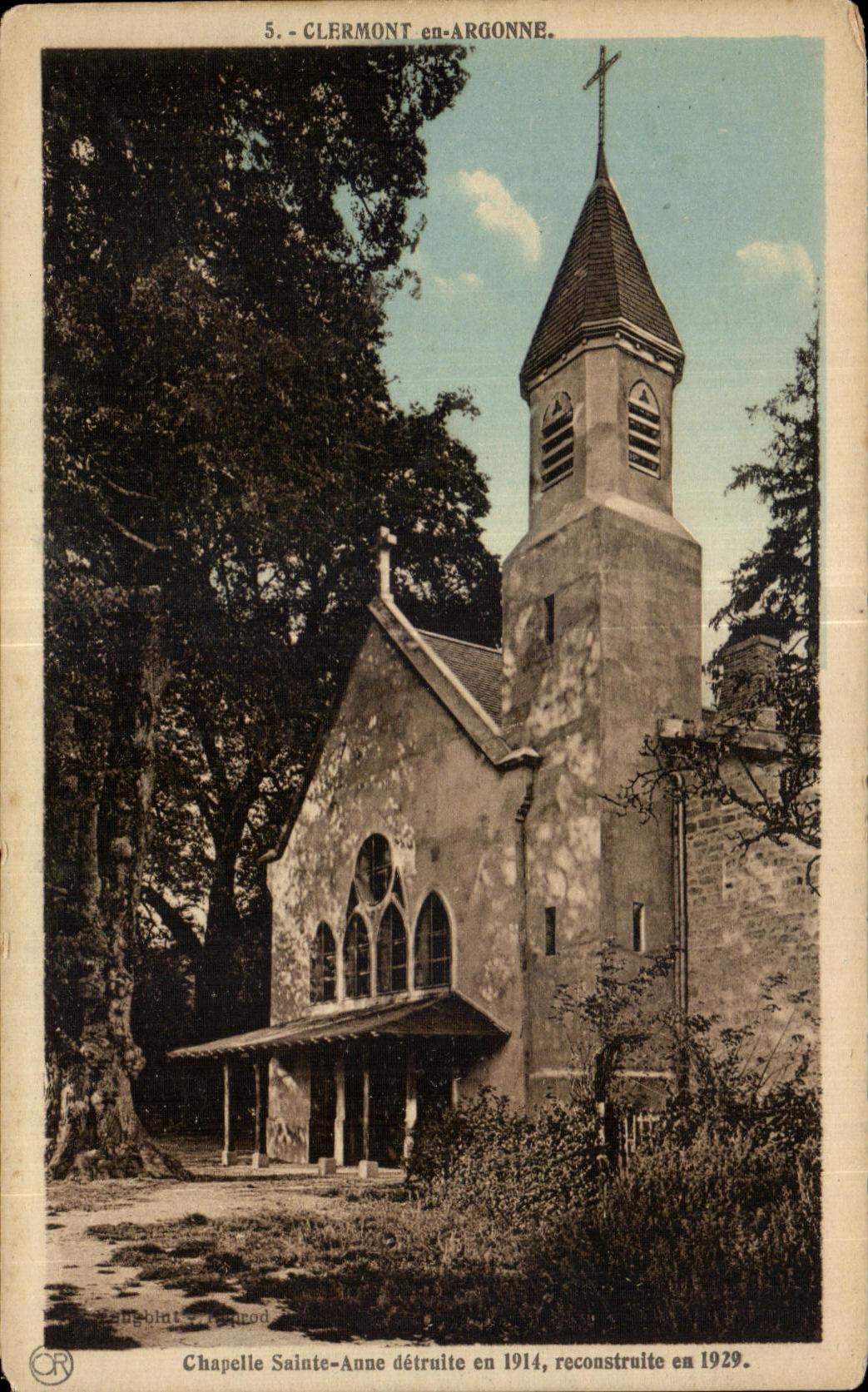 CPA Clermont War in Argonne Vault Sainte Ell destroyed in rebuilt in