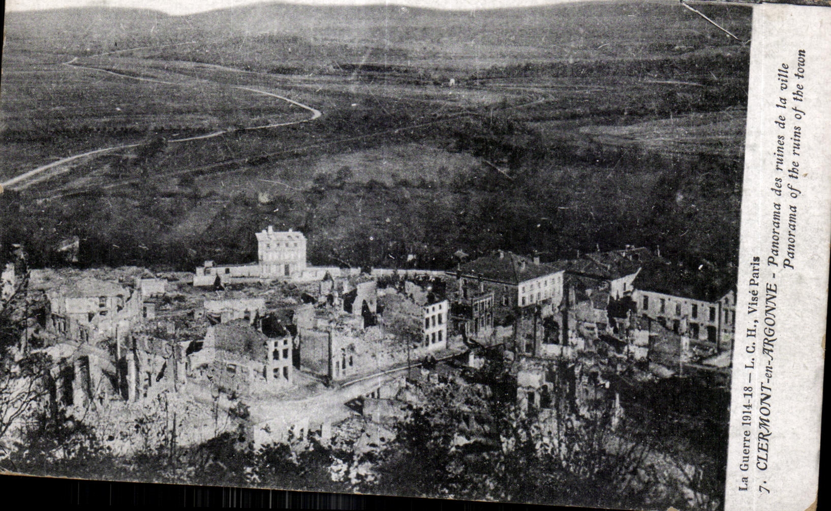 CPA Clermont War in Argonne Panorama of the ruins of the Panorama city off the ruins off the town
