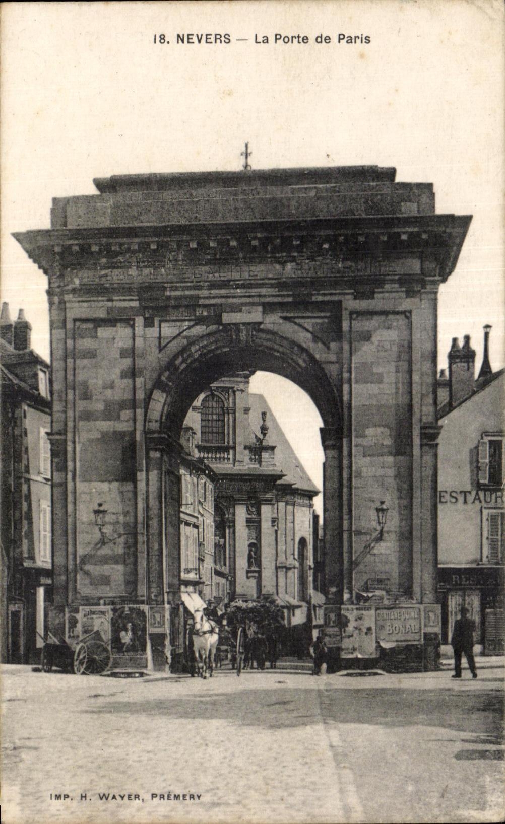 Nevers - la puerta de Paris - CPA