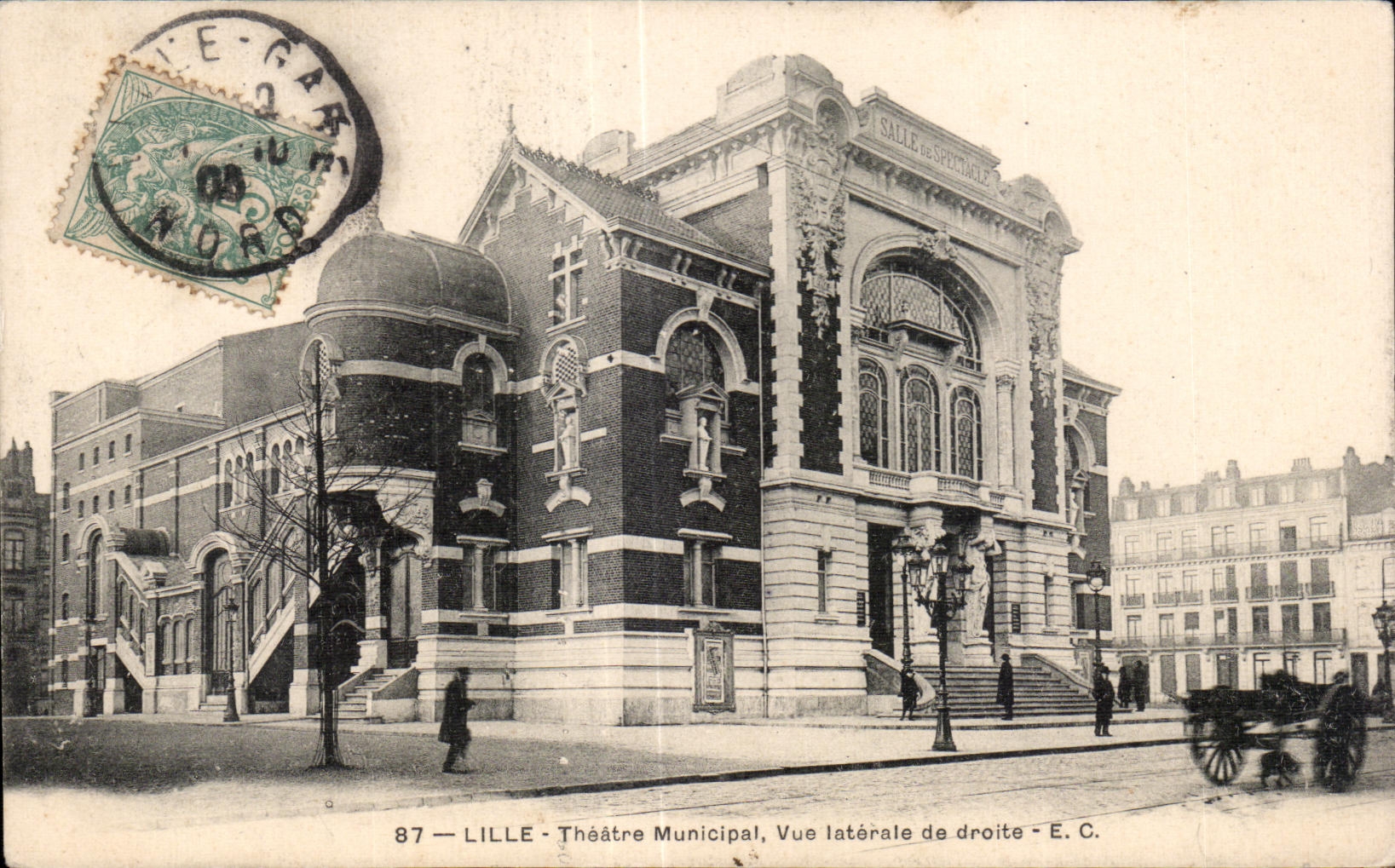 CPA Lille Municipal Theater side Sight of right-hand side