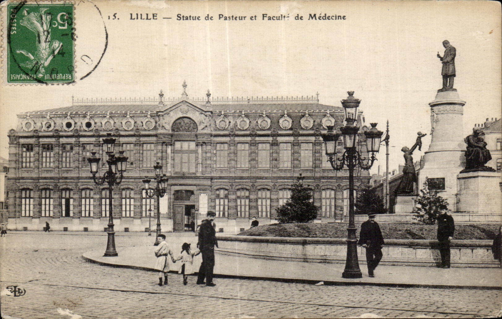 CPA Lille Statue of Pasteur and Faculty of Medicine