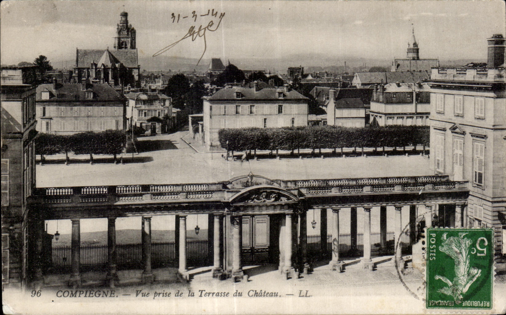 CPA Compiegne visto de la terraza del castillo