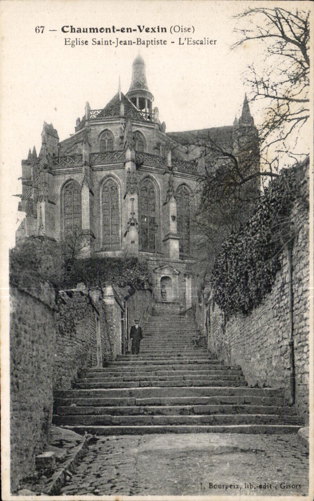 CPA Chaumont in Vexin Church Saint Jean Baptiste Staircase