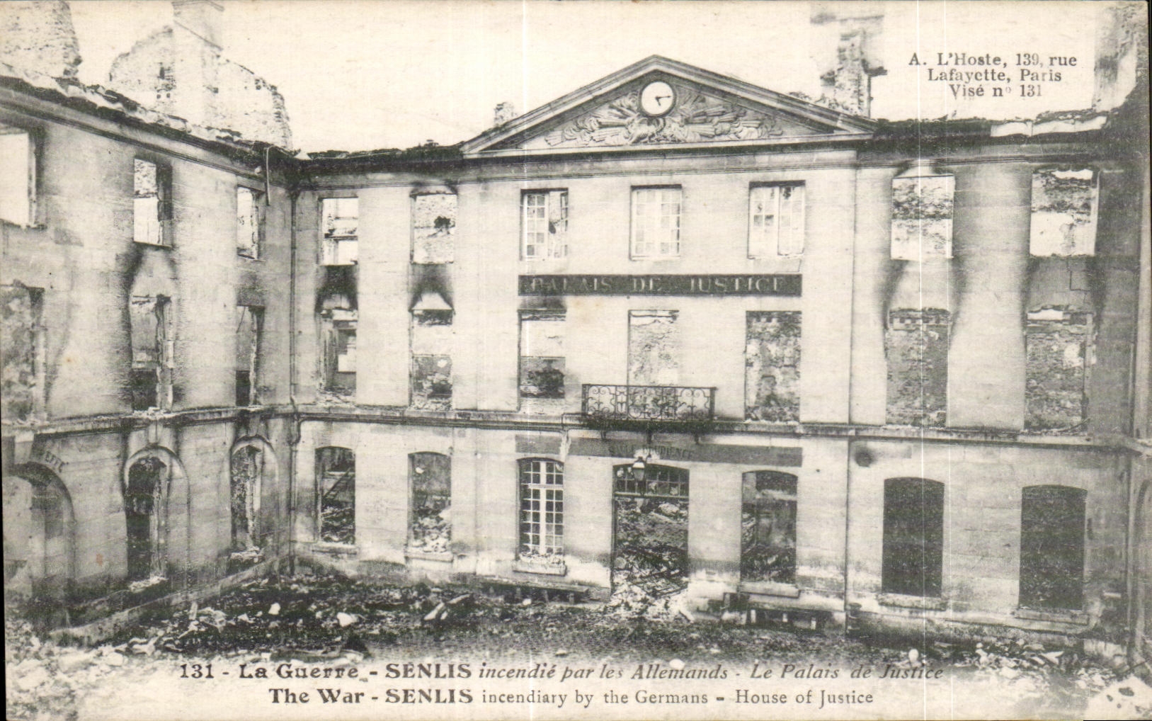 CPA Senlis sets fire to by the Germans the Law courts The War