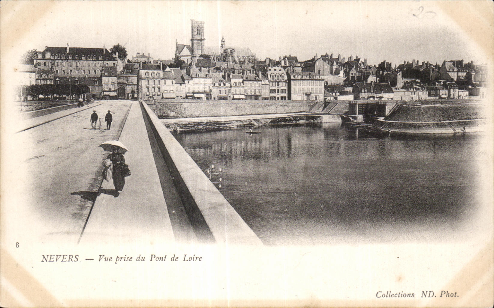CPA Nevers visto del puente del Loire