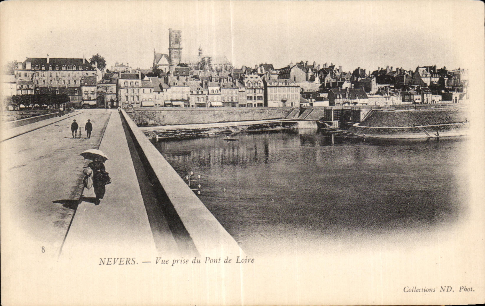 CPA Nevers visto del puente del Loire