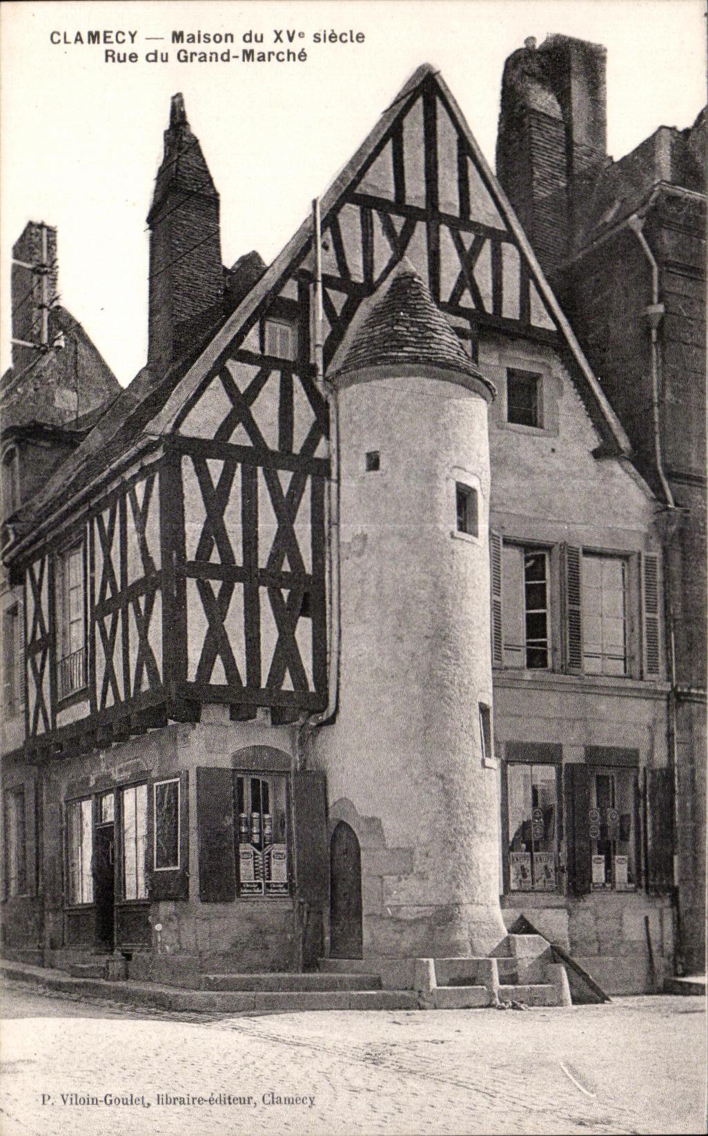 CPA Clamecy House of the Street of Large the Market