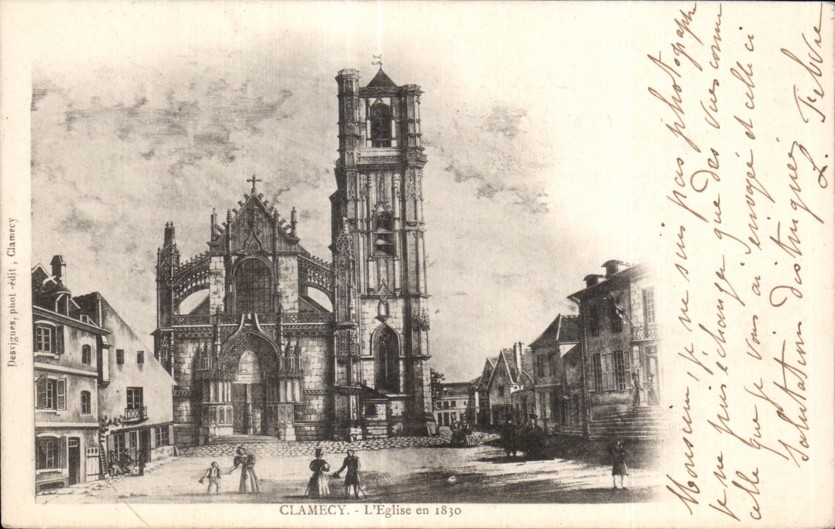 CPA Clamecy Church in 1830