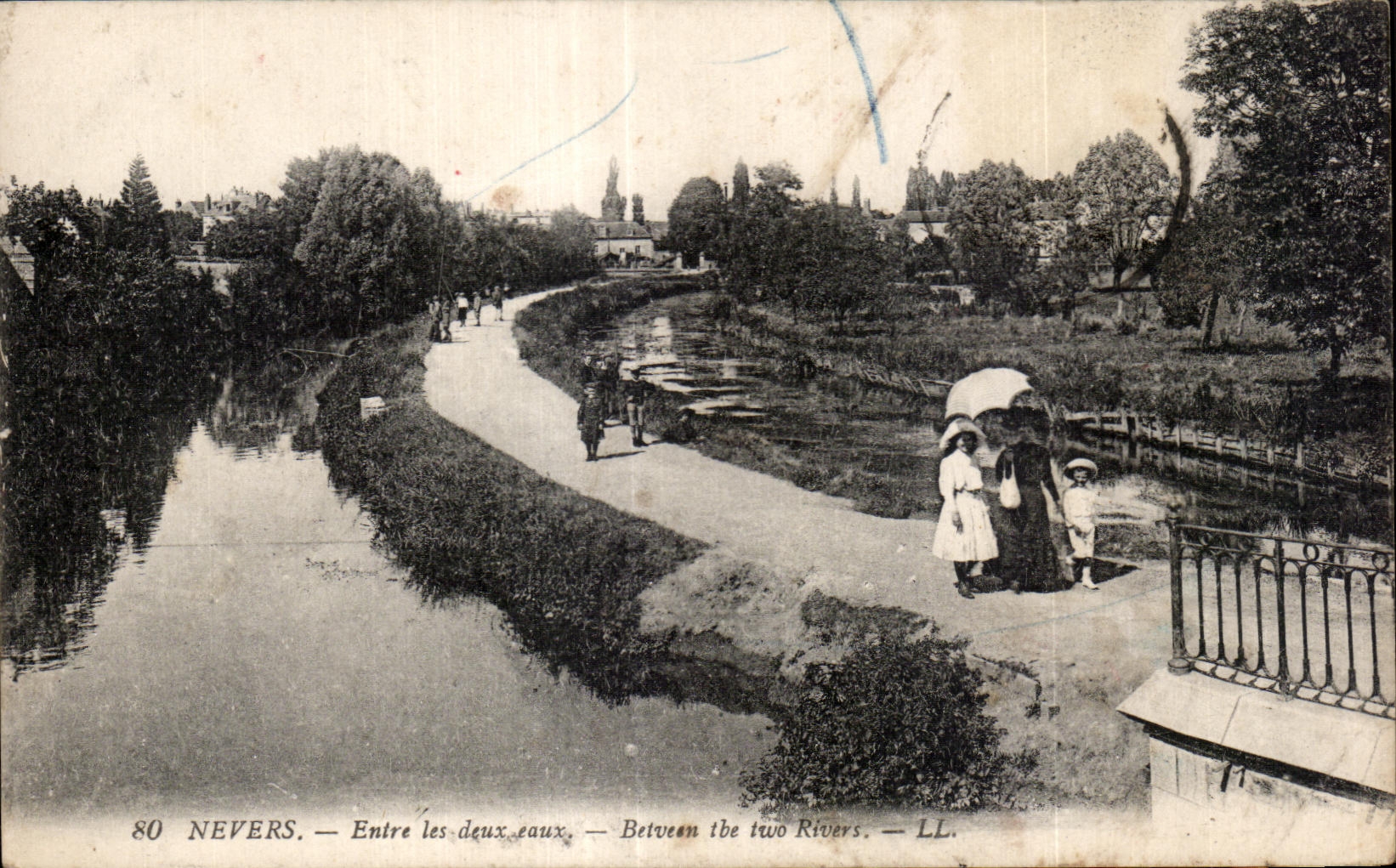CPA Nevers entra en los dos rios Enfants del tbe dos de Betveen de las tarifas