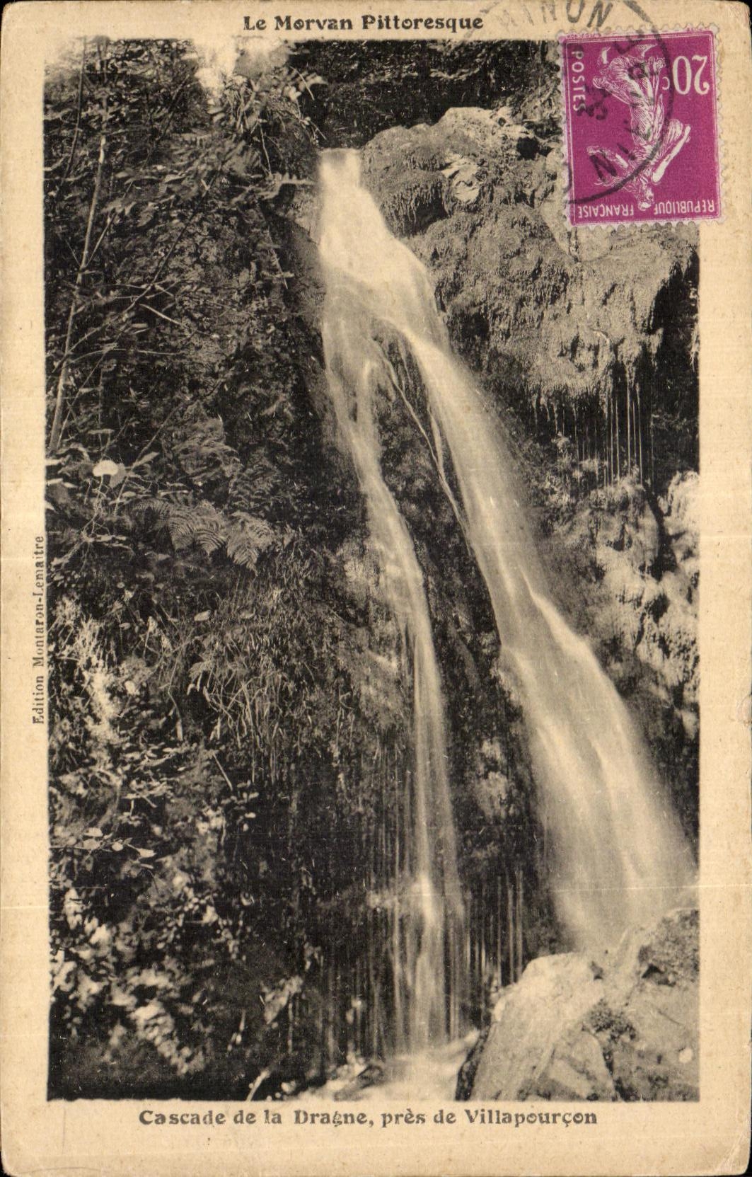 CPA Morvan Pittoresque Cascades of Dragne close to Villapourcon