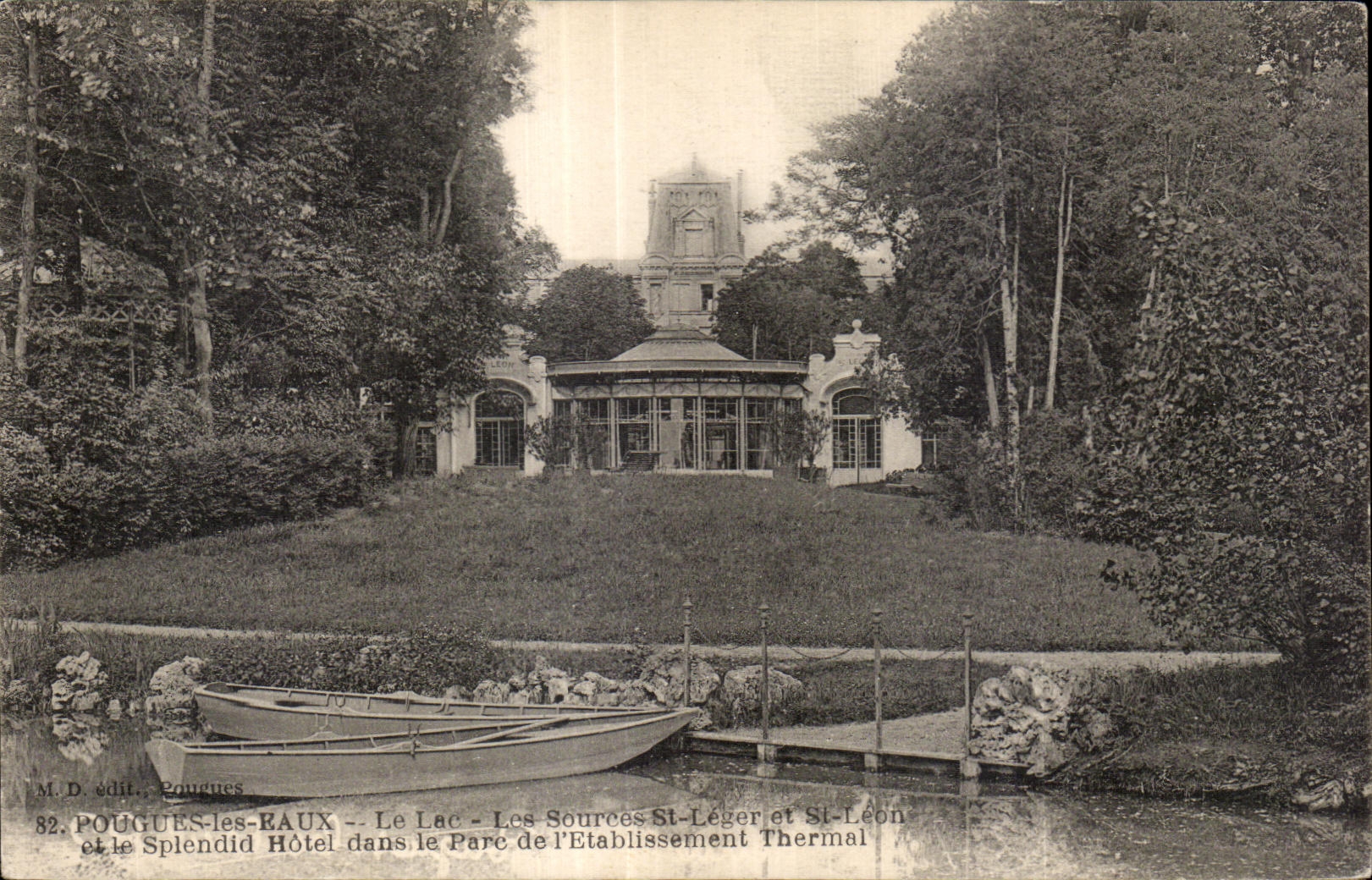 CPA Pougues Raux the Lake the Sources Light St and St Leon