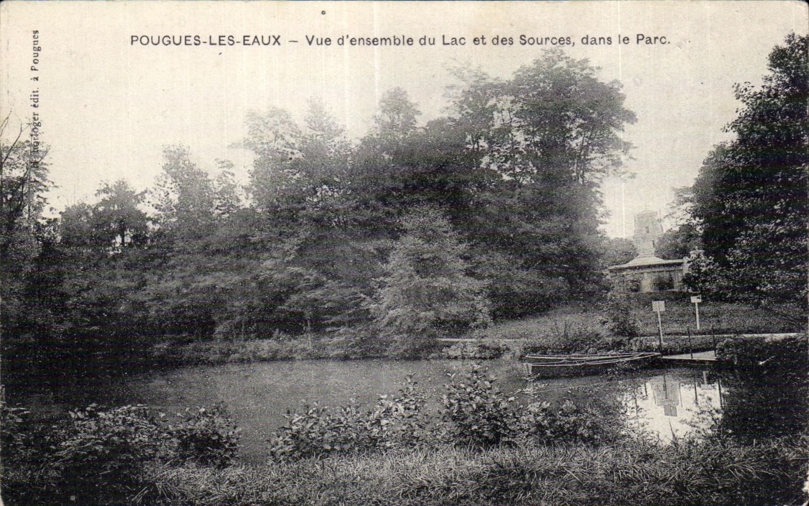 CPA Pougues water seen together of the Lake and the Sources in the Park