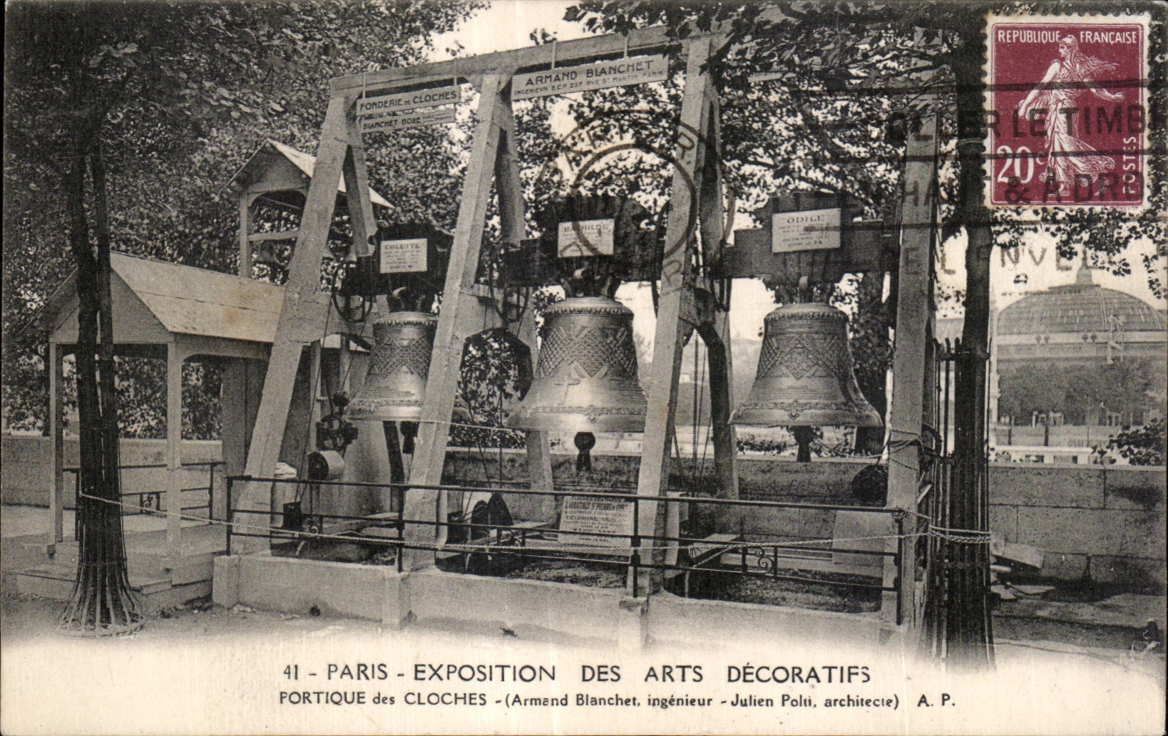 CPA Paris exposition Des Arts Decoratifs Fortique des Cloches (Armend Blanchet ingenieur Julien Polti arechitecte)