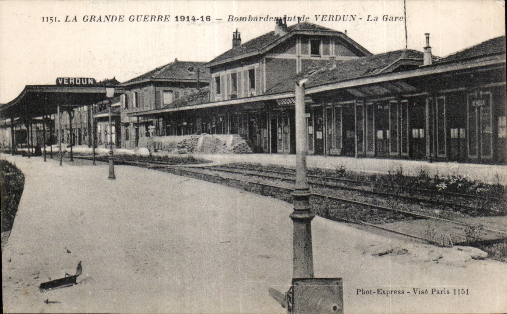 CPA the Large War Bombardment of Verdun Train station