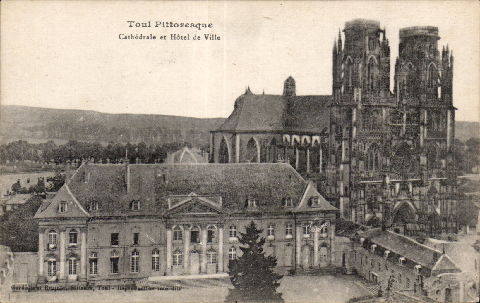 Catedral y hotel pintorescos DA Ville de CPA Toul