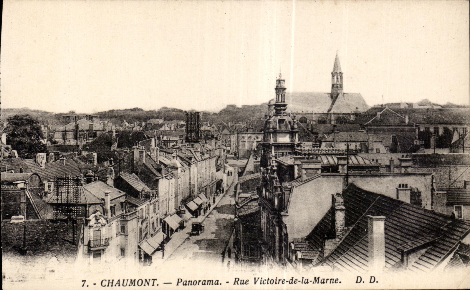 CPA Chaumont Panorama Street Victoire of the marl