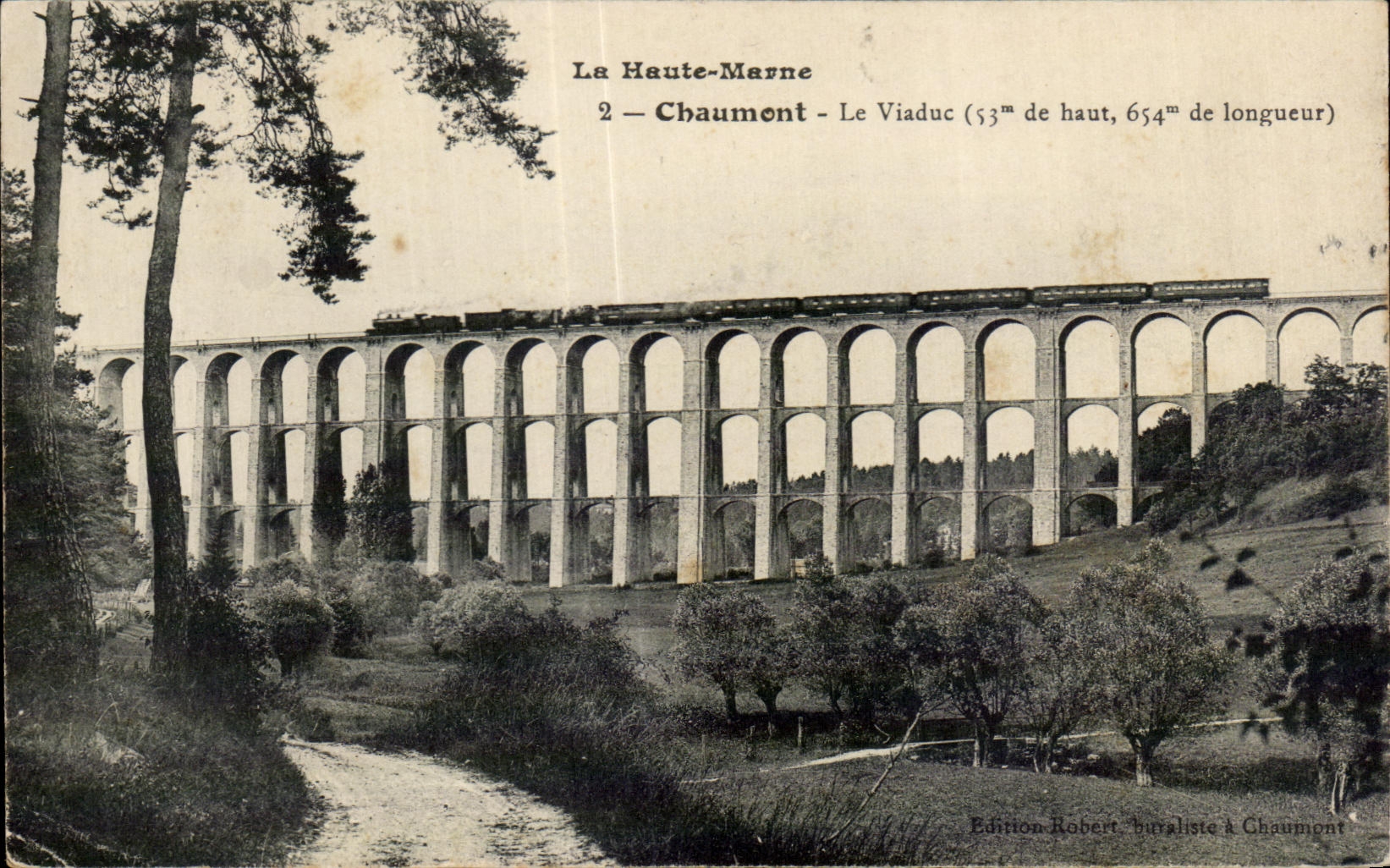 CPA Chaumont the Viaduct (Top Length) Train