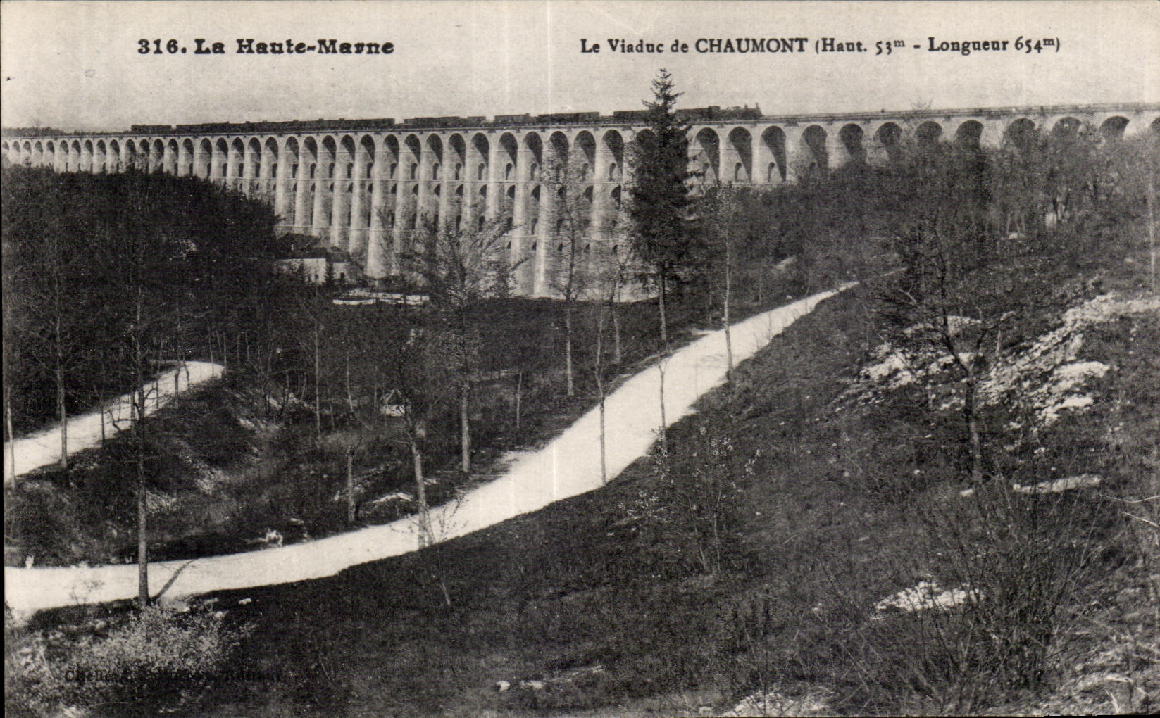 CPA the Viaduct of Chaumont the High Marne Train