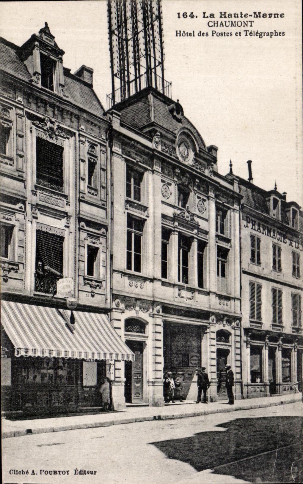 CPA the high marl Chaumont post office building and telegraphs