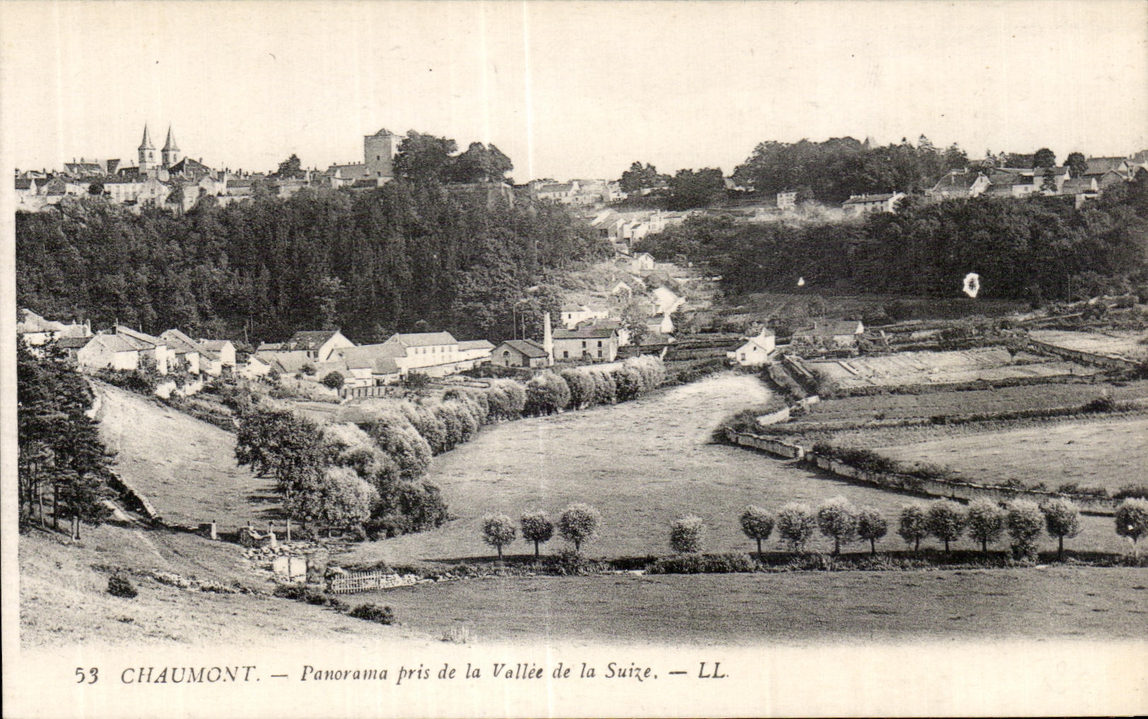 CPA Chaumont panorama taken of the valley of Suize