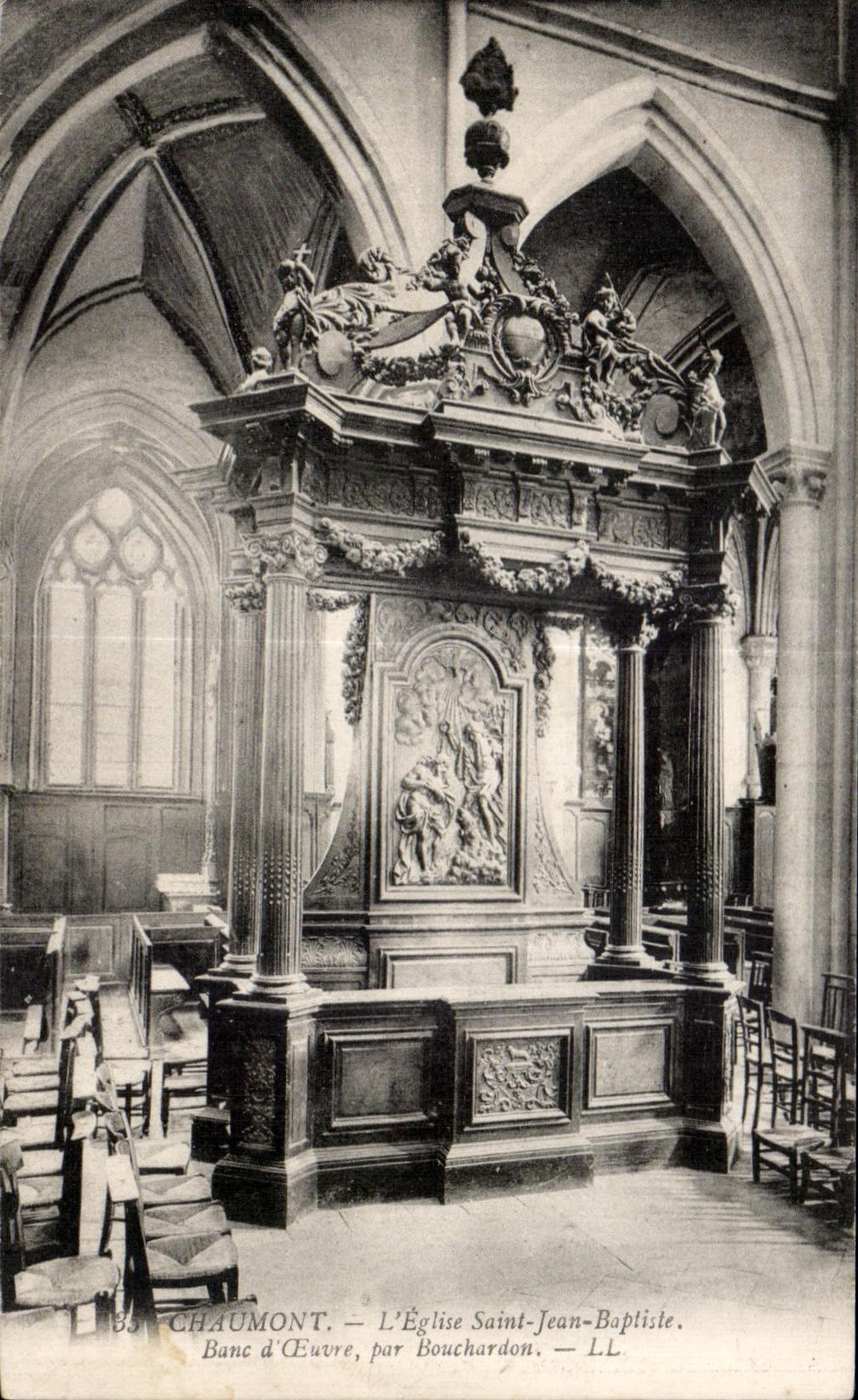 CPA Chaumont Church Saint Jean Baptiste Banc works by bouchardon