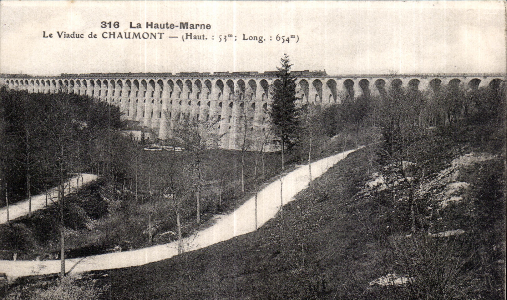 CPA Haunts It the Marne the Viaduct of Chaumont Train