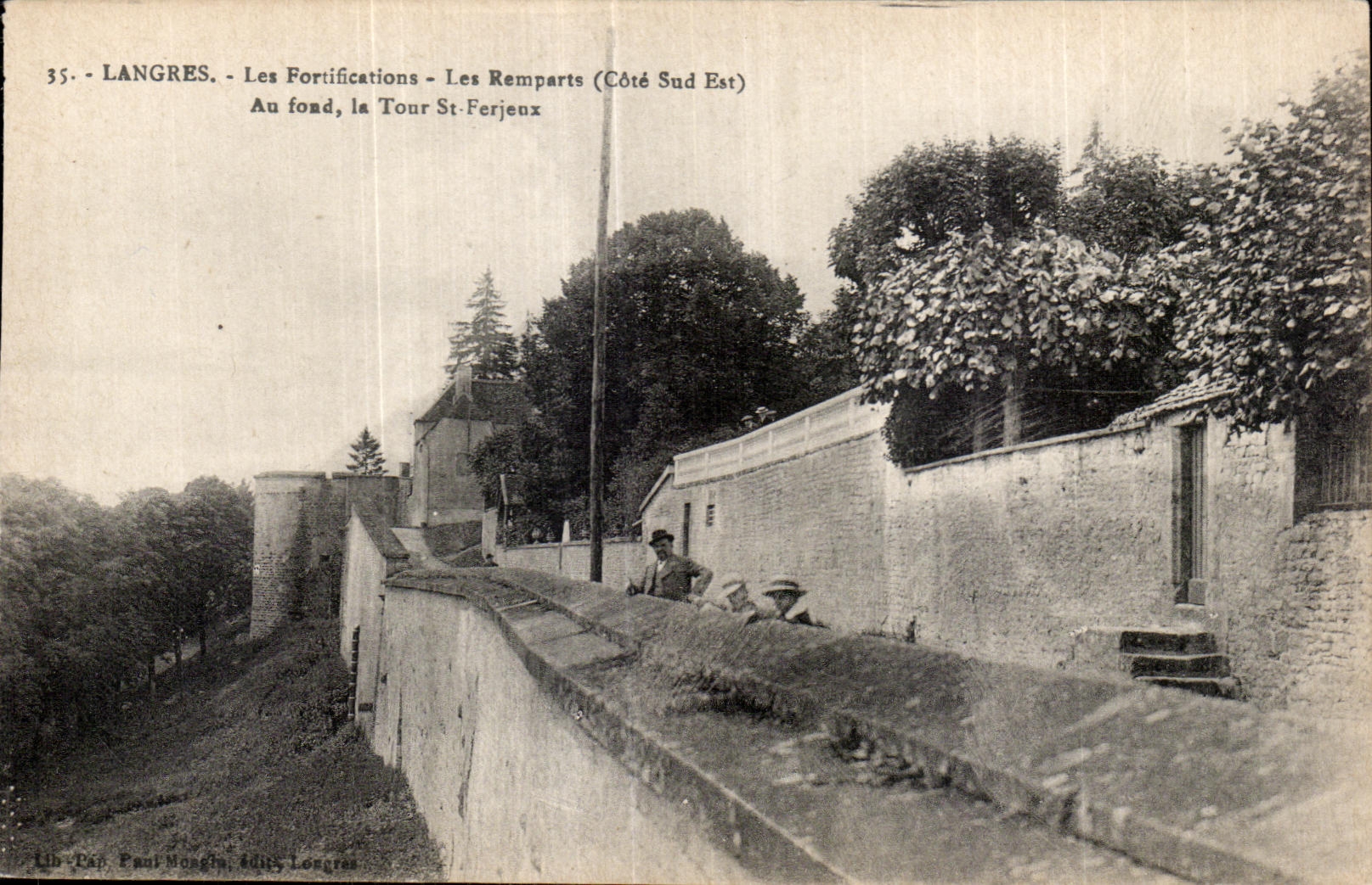 CPA Langres Fortifications Walls At the bottom the Tower St Ferjenx