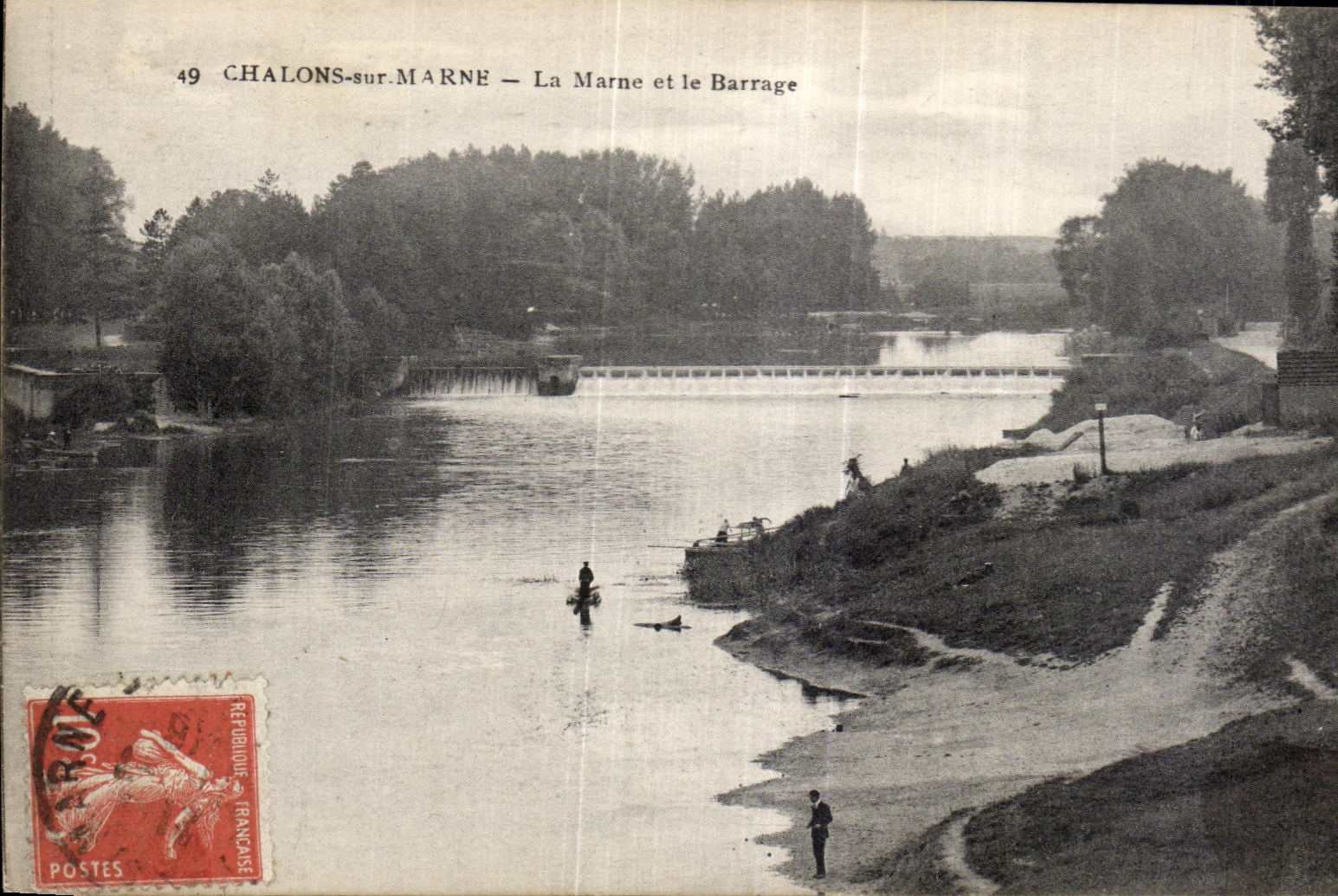 CPA Trawl-nets on the Marne the Marne and Stopping