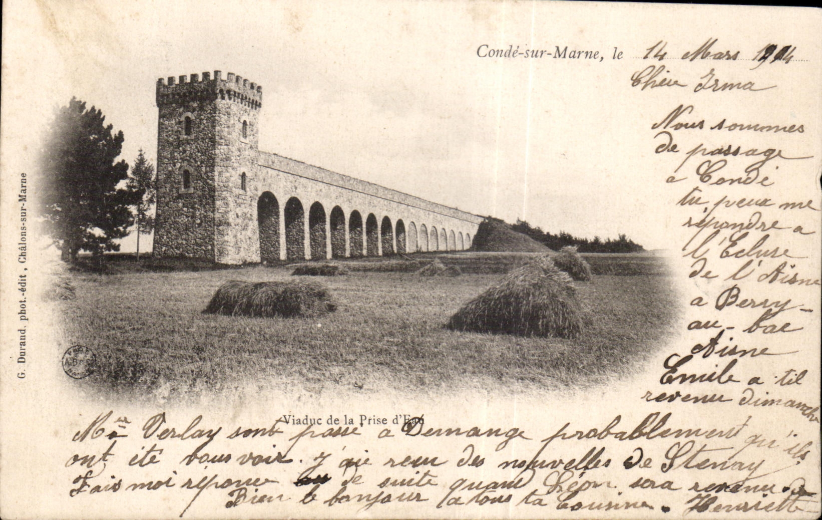 CPA Cop on the Marne Viaduct of the catch water