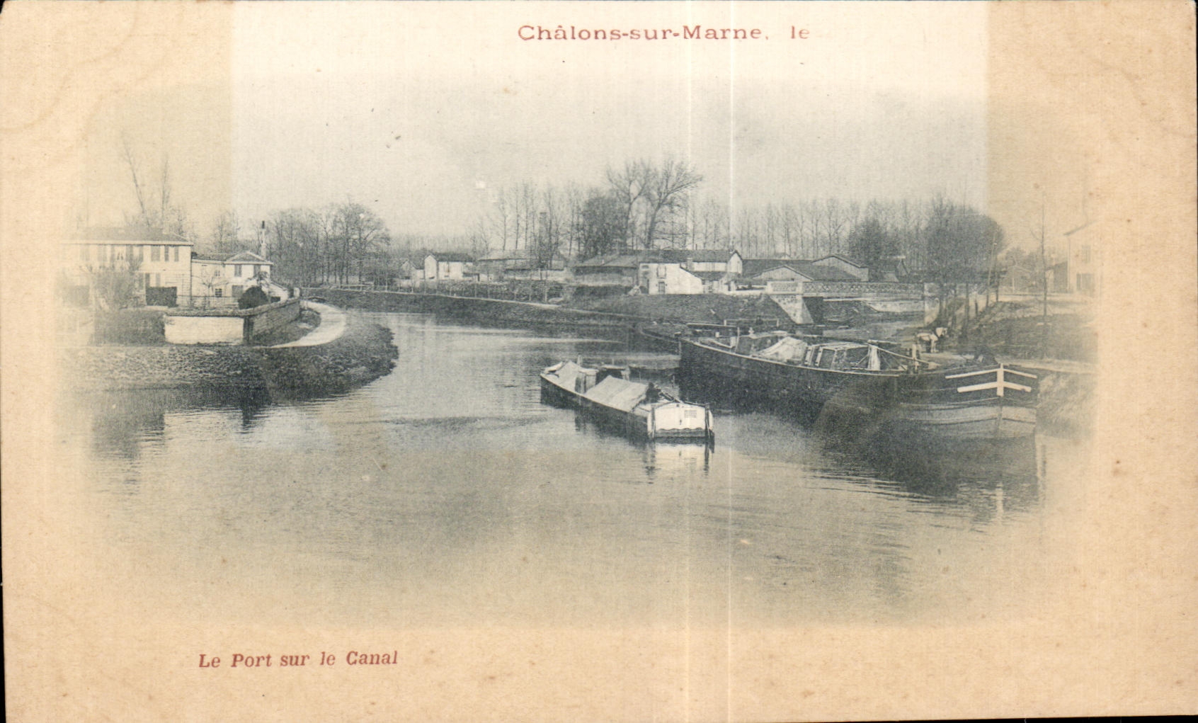 CPA Trawl-nets on the Marne the port on the canal