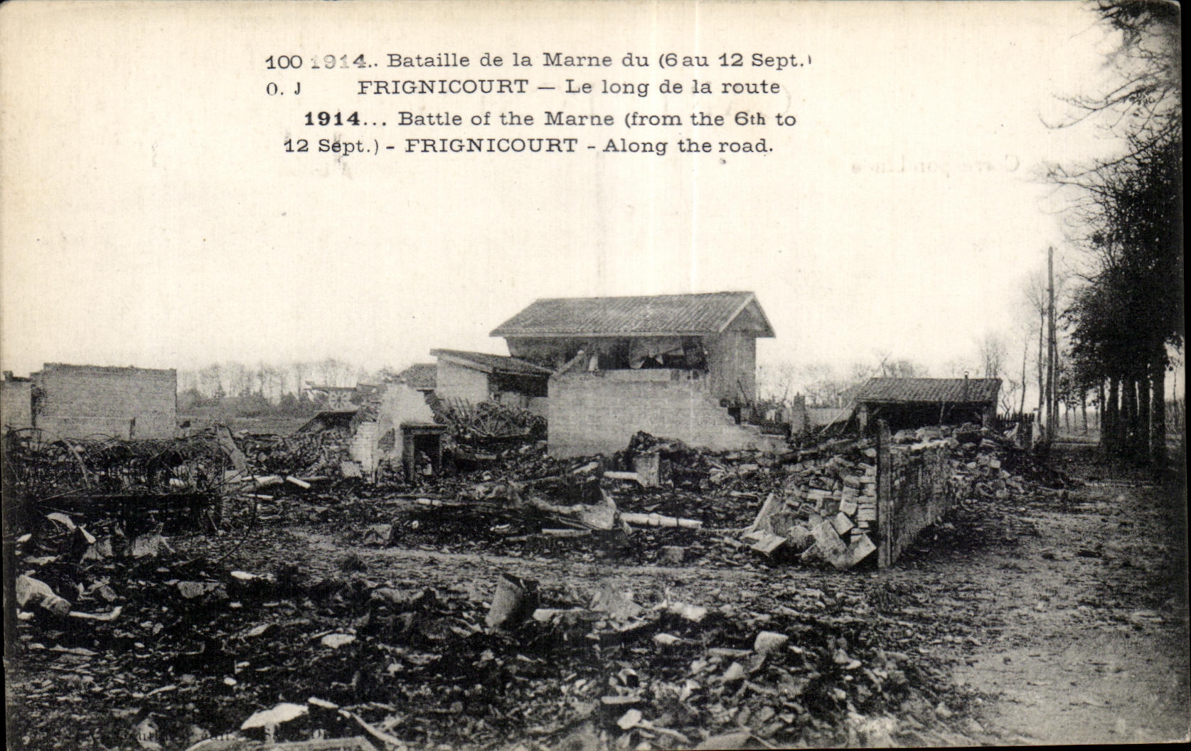 CPA Frignicourt Battles of the Marne Along the road