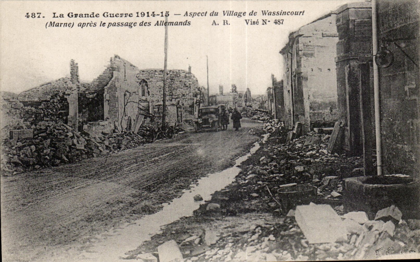 CPA Aspect of the village of Wassincourt after the passage of German
