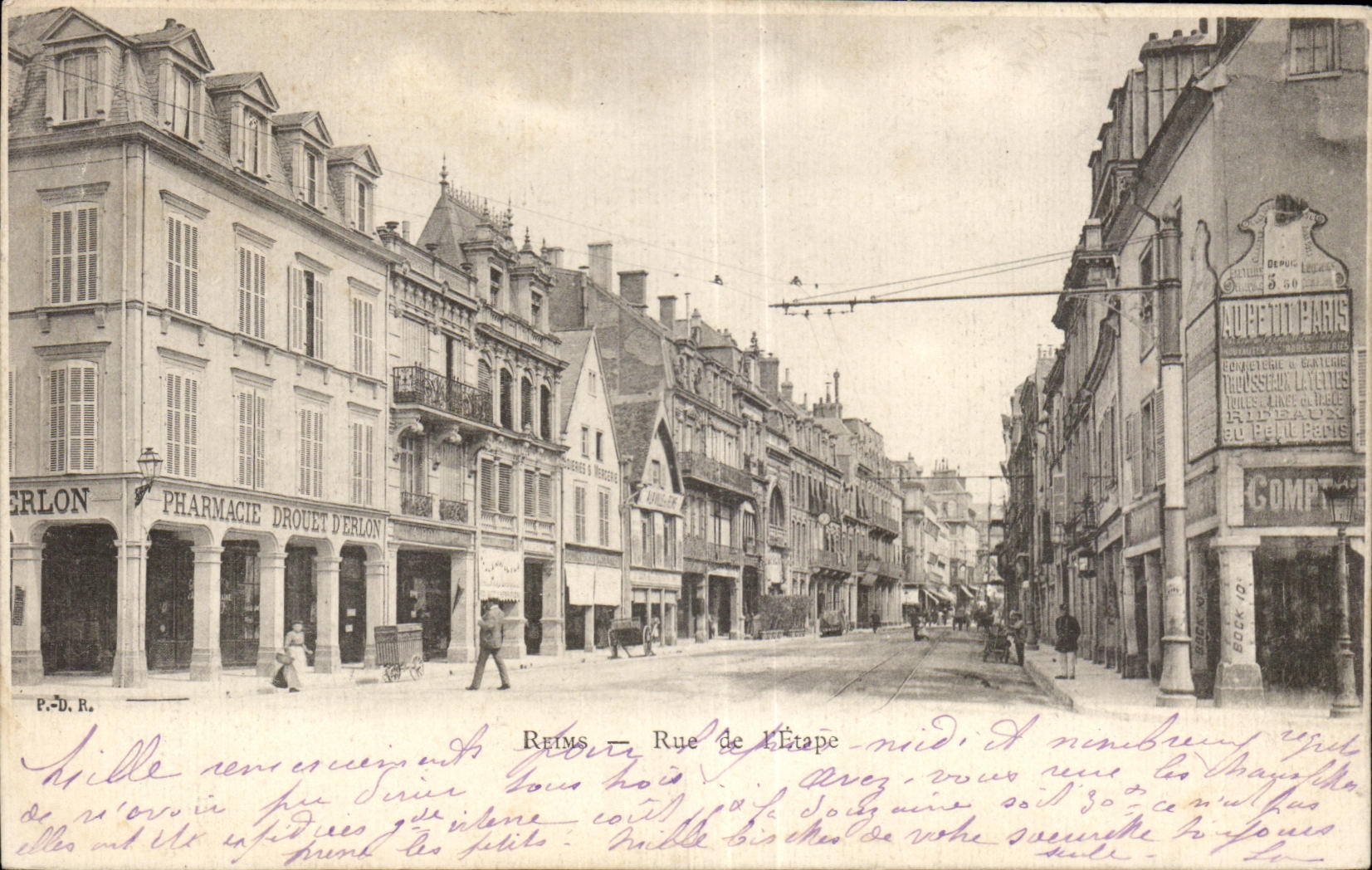 CPA Reims Street of Stage Pharmacy Drouet Erlon