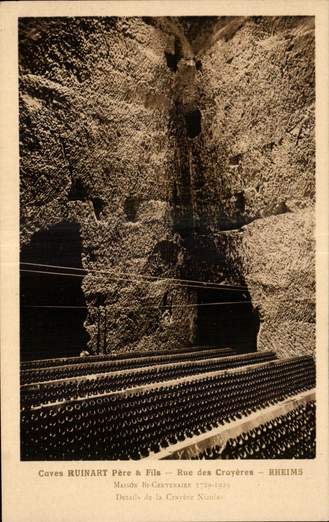 CPA Hollow Reims Ruinart Fathers and wire Street of the Chalk pits