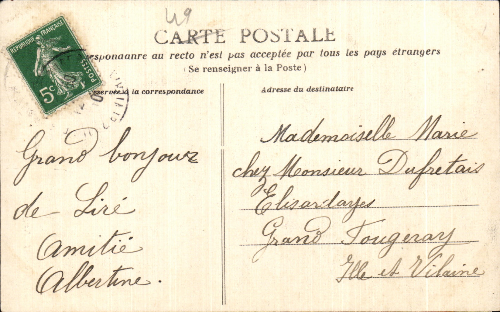 CPA the cap angevine Folklore costume