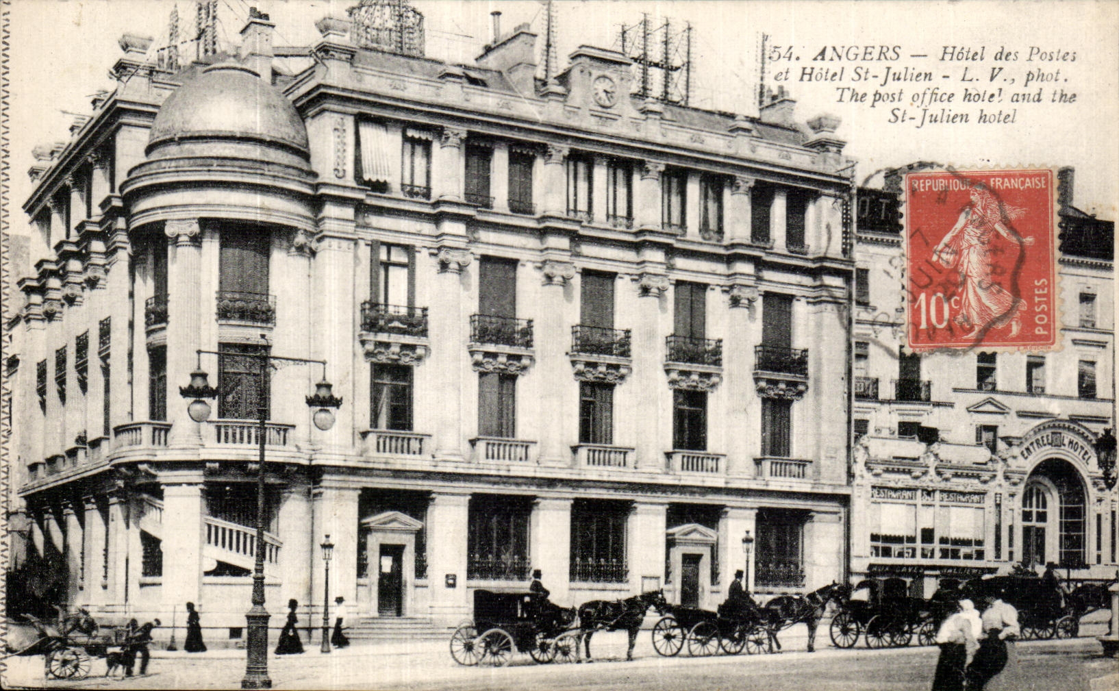 CPA Angers Post office building and Hotel St Julien