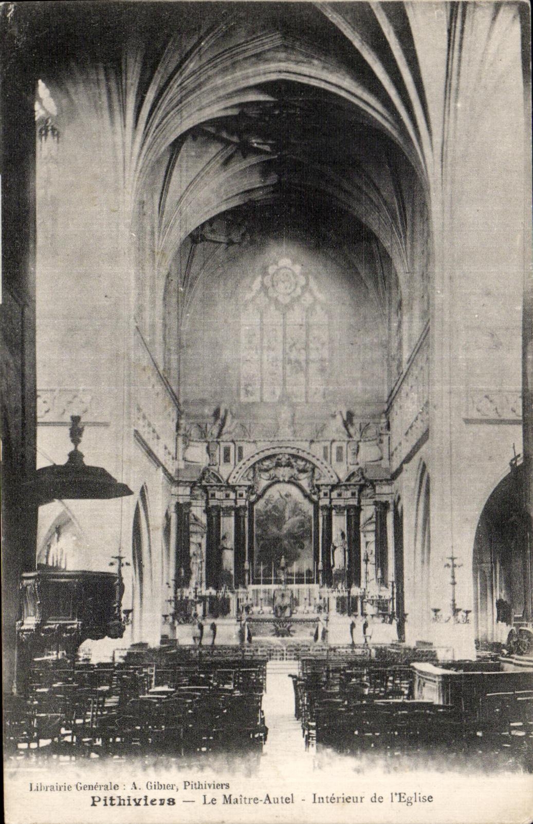 CPA Pithiviers Le Maitre Autel Intereiur de I Eglise