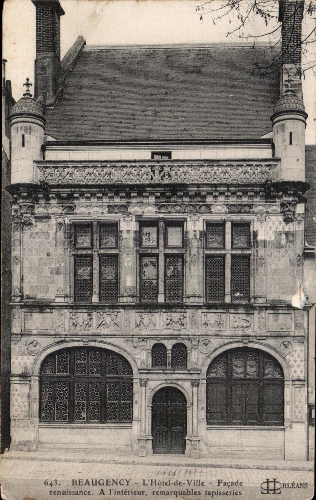 CPA Beaugency Town hall Renalssance Frontage has Einterieur remarkable tapestries