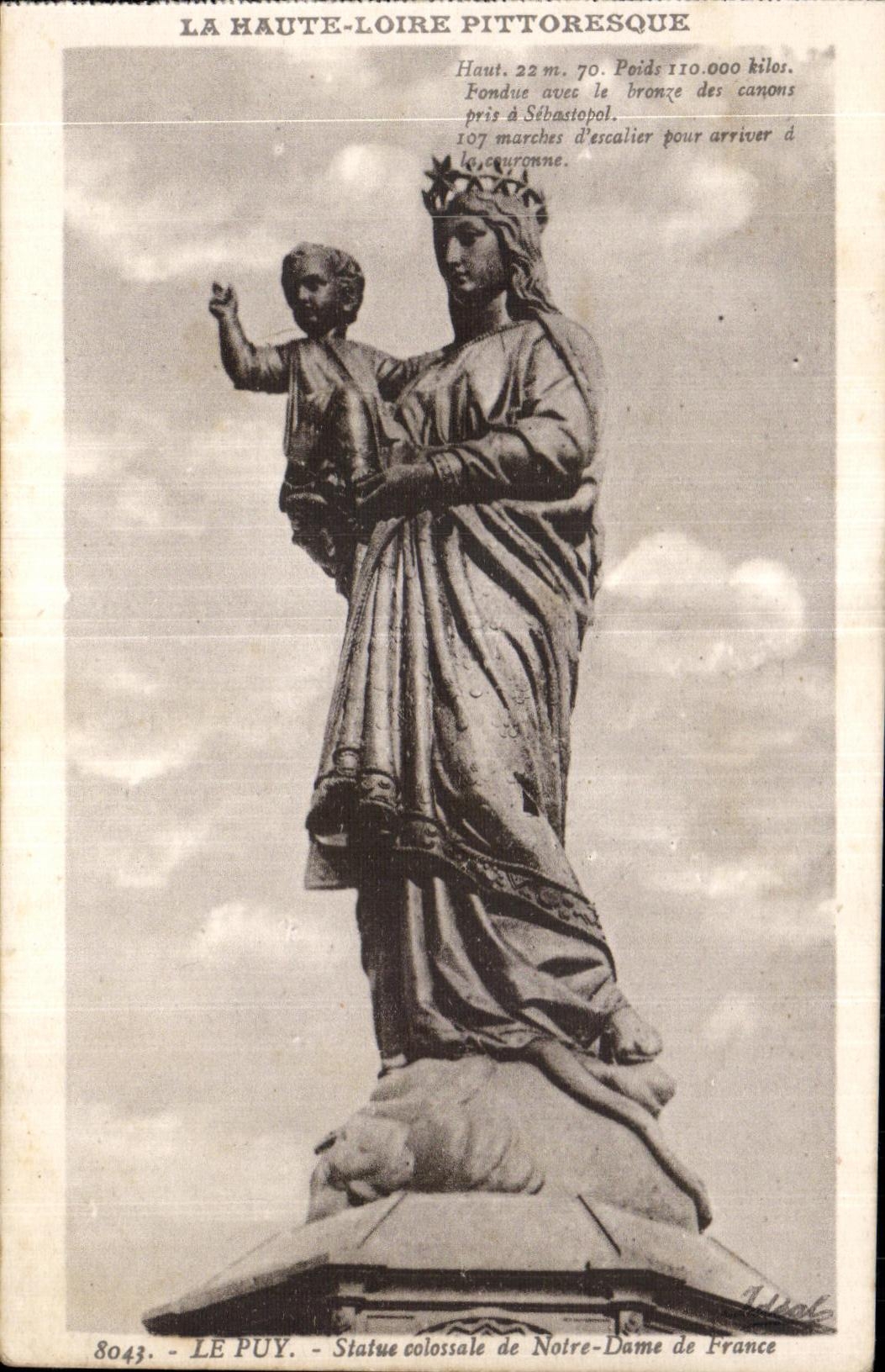 CPA the High Picturesque Loire Puy Statue clossale of Our Lady of France