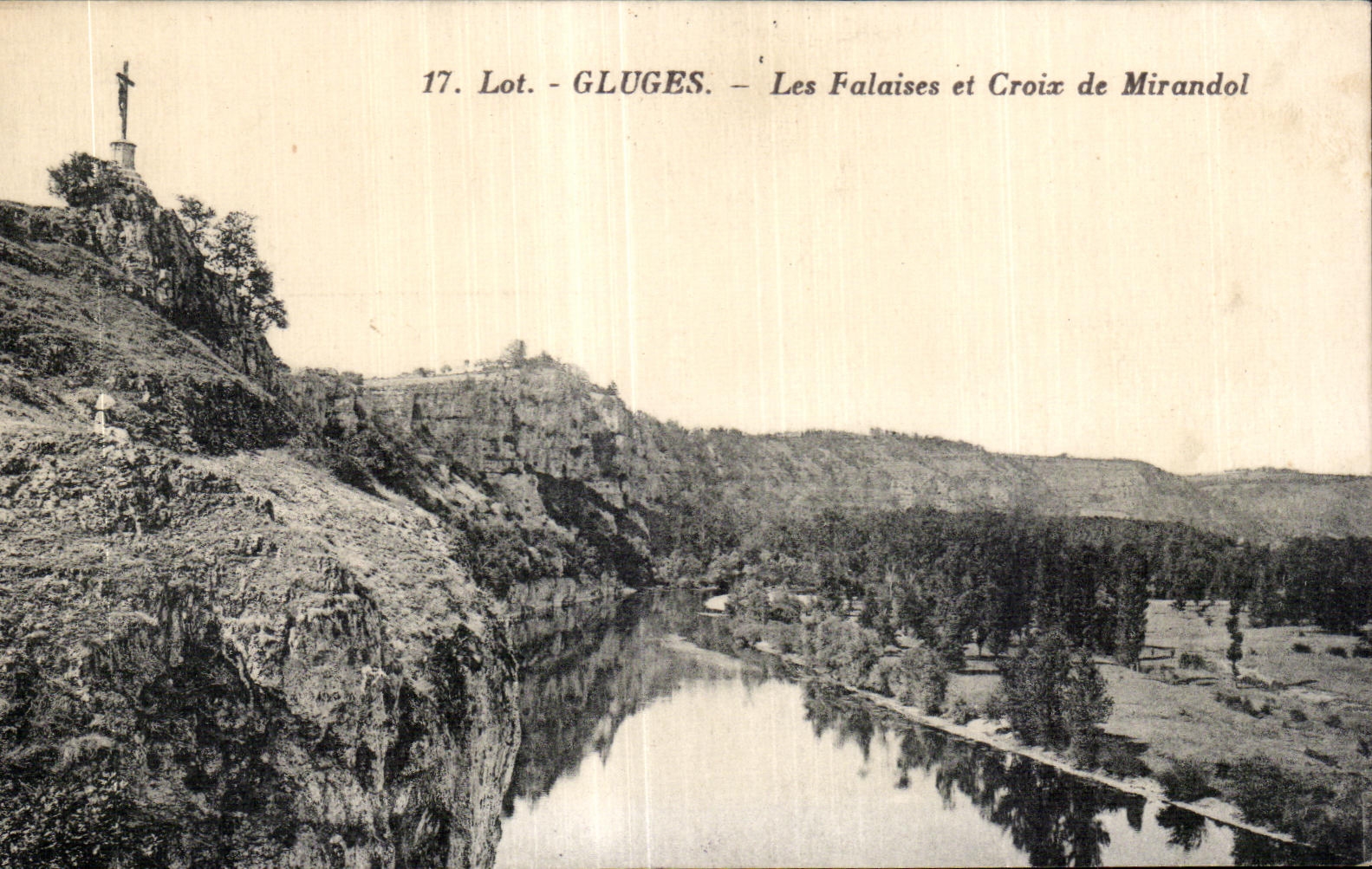 CPA Lot Gluges Les Falaises et Croix de Mirandol