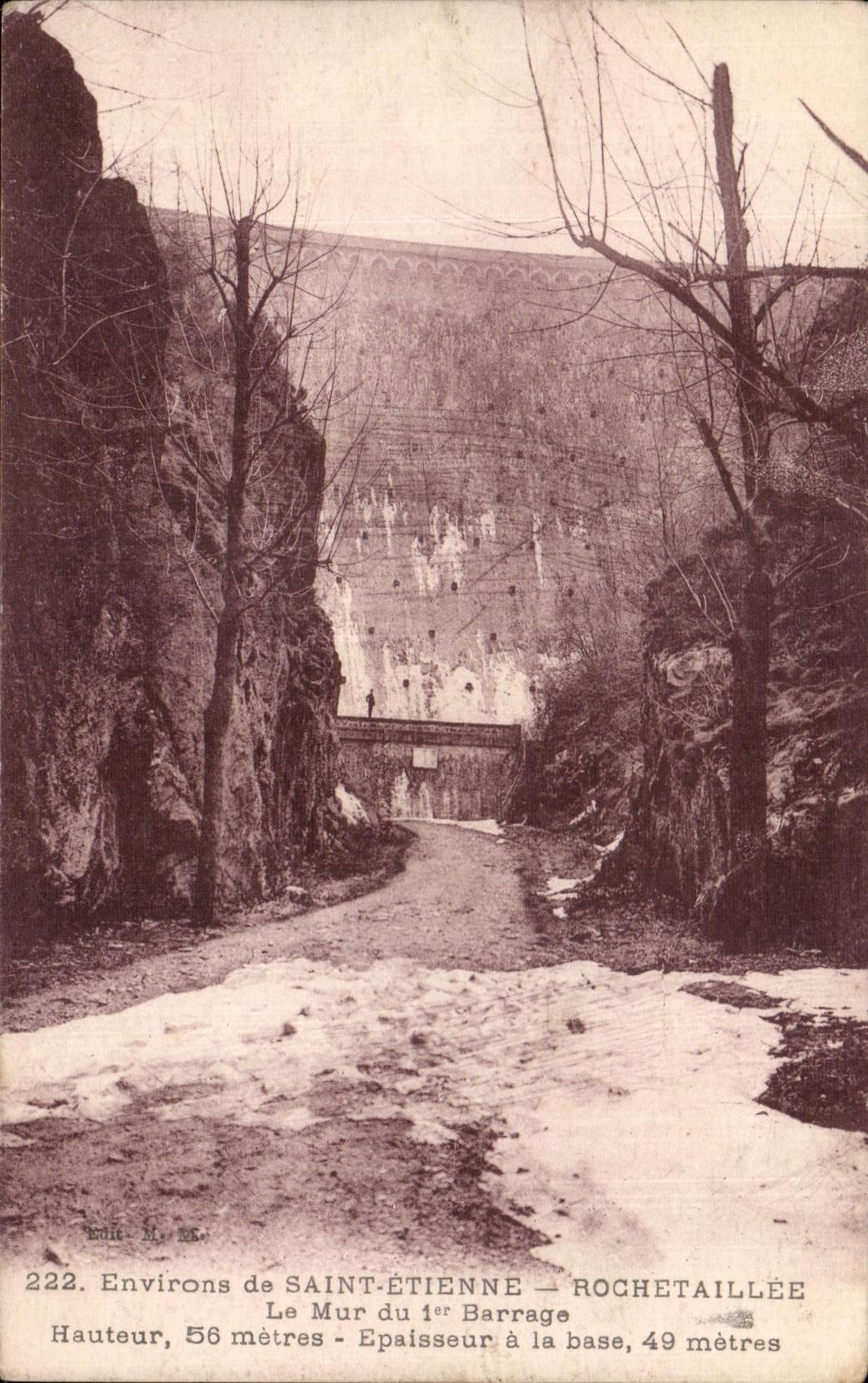 CPA Surroundings of Saint Etienne Rochetaillee the Wall of the ler Barrrage