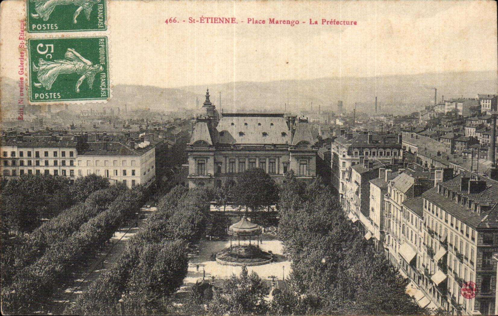 CPA St Etienne Places Marengo the Prefecture