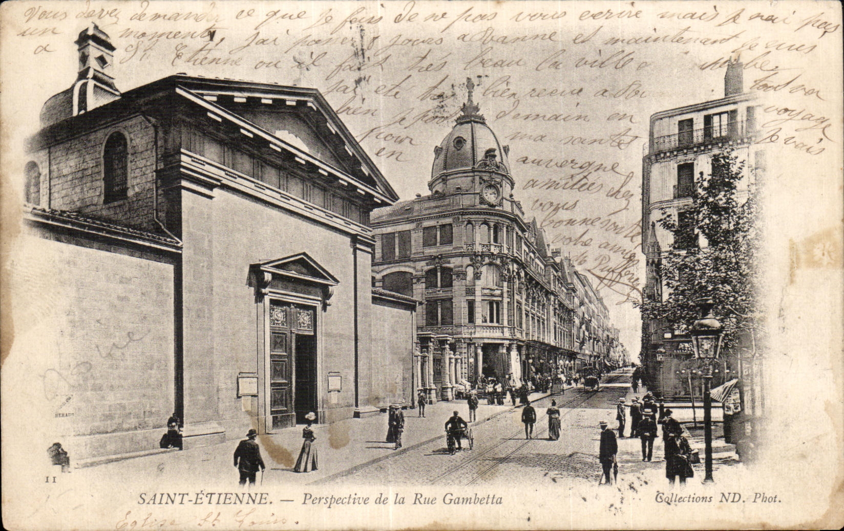 CPA Saint Etienne View of the Street Gambetta