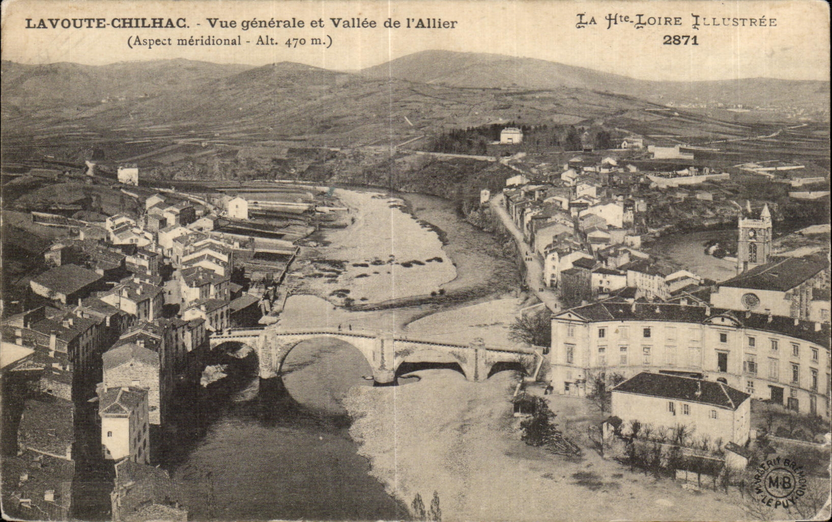 CPA Lavoute Chilhac View and Valley of I Allier