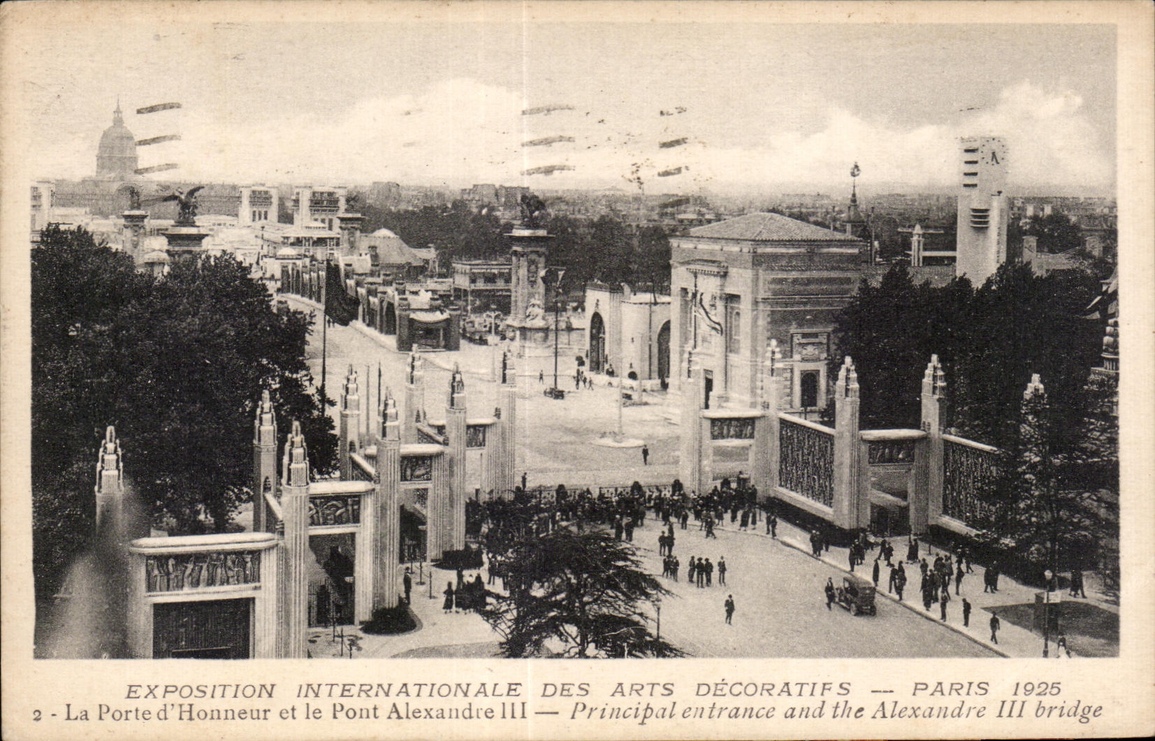 CPA Exposition Internationale des arts decoratifs Paris 1925 La Porte d Honneur et le Pont Alexandre III Prinicipal entr